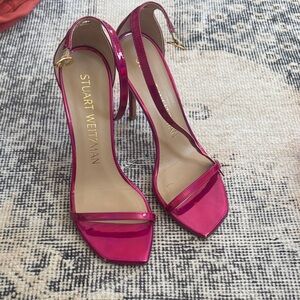 Stuart Weitzman Nudistcurve 100mm Sandals Iridescent Pink 8